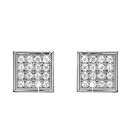 Square Topaz Balance sølvørestikker fra Christina Jewelry & Watches med zirkonia